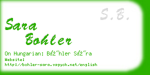 sara bohler business card